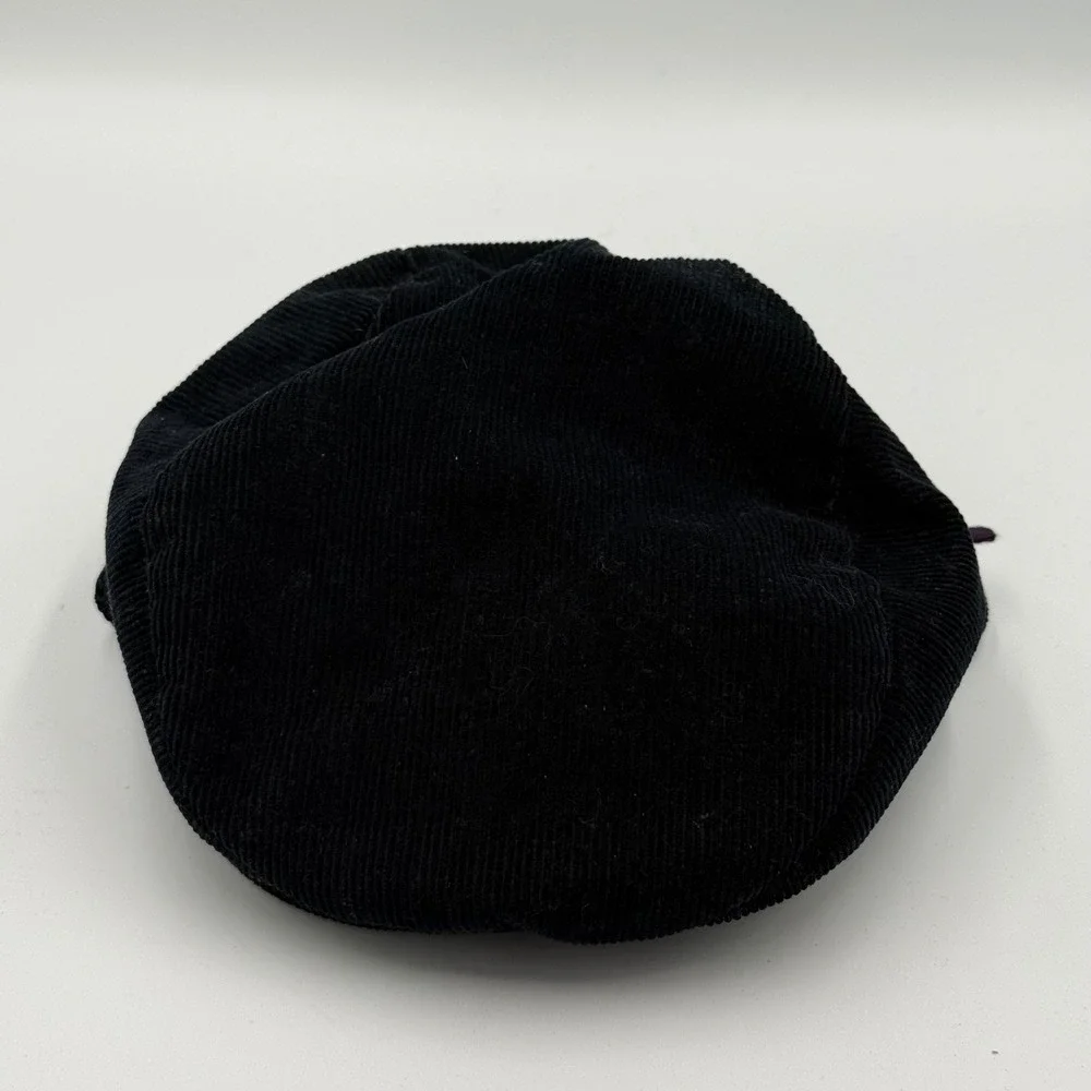 Vintage Navy Blue Corduroy Flat Cap‎ Toddler Size 19 Ear Flaps Newsboy Hat USA